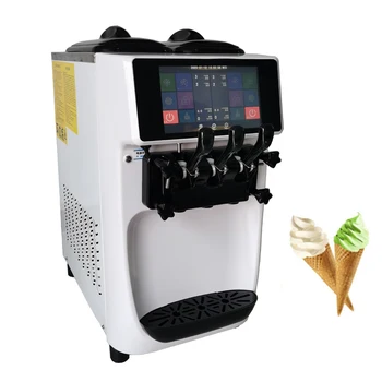 Ticari Dondurma Makinesi Tezgah Yumuşak dondurma yapma makinesi Paslanmaz Çelik Tatlı Koni Dondurma Ekipmanları Mutfak Aletleri