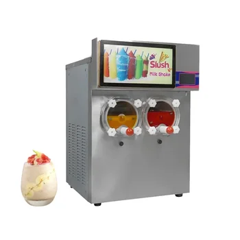 Toptan Slush Makinesi 2 Tankı Ticari Margarita Makinesi Aperatif Yiyecek Malzemeleri Dondurulmuş buzlu içecek Makinesi Dondurma Yapma