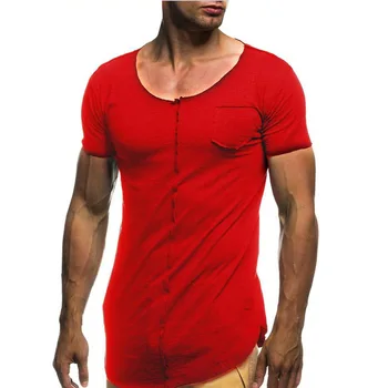 A1395 yaz yeni erkek T-shirt düz renk ince eğilim rahat kısa kollu moda