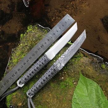 Açık bıçak hayatta kalma bıçağı kendini savunma taşınabilir bıçak yüksek sertlik halat düz bıçak mini meyve bıçağı.