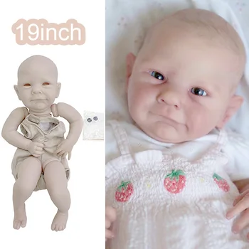 Yeniden doğmuş Kiti 19 İnç Ava Popüler Sınırlı Sayıda Yeniden Doğmuş Vinil Bebek Kiti Dokunmatik Yumuşak Dokunmatik Boyasız Bitmemiş DIY Boş Bebek Parçaları