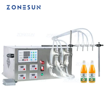 ZONESUN ZS-YTMP4S Otomatik Dört Kafa uçucu yağ Mürekkep Kozmetik Sıvı Su Şişesi Manyetik Pompa dolum makinesi