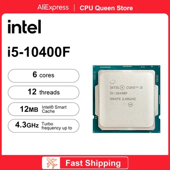 Intel Yeni Çekirdek i5-10400F 10th 4.30 GHz 6 Çekirdekli 12 İplik CPU İşlemci 14NM L3=12M Intel LGA1200 Oyun Desteği Z490 Yonga Seti