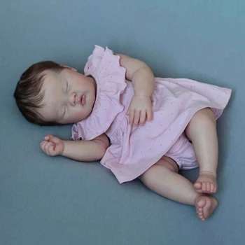 SANDİE 48 CM Yenidoğan Bebek Reborn Alisha Gülümseme Gerçekçi 3D Boyalı Cilt Görünür Damarlar Çoklu Katmanlar Koleksiyon Sanat bebek