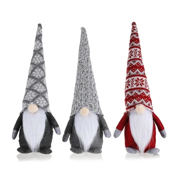 Noel cüceler dekorasyon uzun şapka İsveç Tomte Peluş Gnome Noel süs için