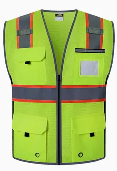 Yansıtıcı Güvenlik Yeleği Yüksek Görünürlük boş Özel Logo XXXL çalışma yeleği Motosiklet Ceket Floresan Sinyal Erkekler Kadınlar İçin