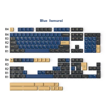 172 Klavye Tuş Mavi Samurai Kiraz Profili ABS İki renkli Şekillendirme Büyük Tam Set Mekanik Klavye Özelleştirme