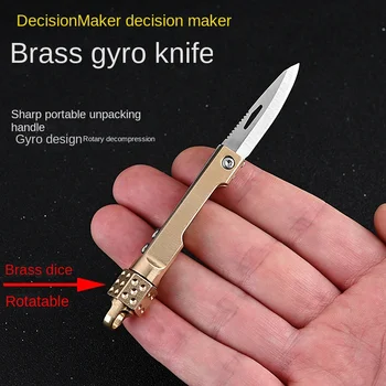 Pirinç Katlanır Bıçak Keskin Dekompresyon Oyuncak Taşınabilir Açma Express Mini Bıçak Anahtarlık Bıçak Taktik Bıçaklar Erkekler için