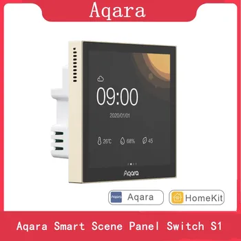 Aqara akıllı sahne paneli anahtarı S1 dokunmatik ekran HomeKit Ses / ışık kontrolü AI anahtarı ile çalışmak mi ev mi jia App Homekit