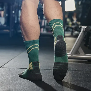 Yaz erkek Çorapları Pamuk Çizgili Moda Uzun Çorap Profesyonel basketbol çorapları Havlu Alt Anti-Sürtünme erkek spor çorapları