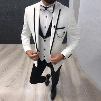 2023 Erkek Takım Elbise Moda Resmi takım elbise Erkekler İçin Slim Fit 3 Adet Damat Smokin Düğün Erkek Takım Elbise Damat Takım Elbise Kostüm Homme