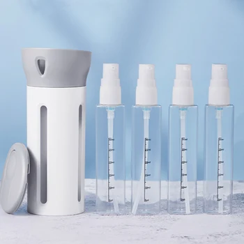 4 in 1 Taşınabilir Seyahat Sıvı Dağıtıcı Şişe Doldurulabilir 40ml Sızdırmaz Seyahat Konteyner Parfüm Şampuan Kremi Losyon