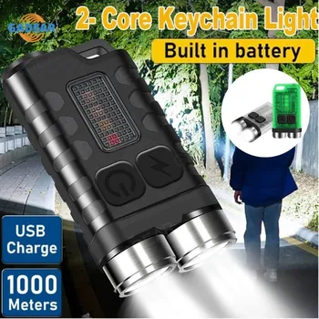 V10 EDC Anahtarlık el feneri Tip-C şarj edilebilir çalışma lambası Mıknatıs ile UV bip Buzzer su geçirmez ışık cep flaş ışığı