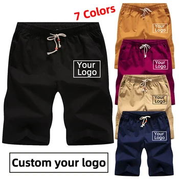 Yeni Erkek Şort Pantolon Rahat Koşu Slim Fit Spor Kısa İpli Kısa Pantolon Özel Logo 7 Renkler