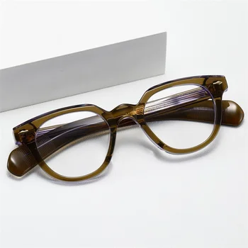 Jacques JMMLERX Yüksek Kaliteli Erkek Kadın Gözlük Retro Vintage Dikdörtgen Asetat miyopi gözlük erkek kadın için