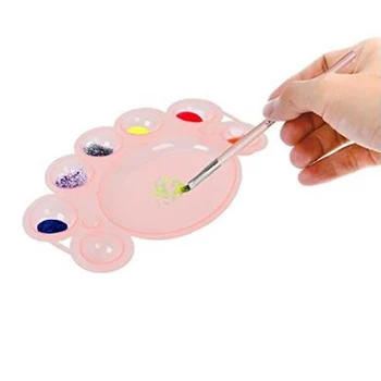 1 Adet Tırnak Çizim boyama paleti Ekran Aracı Plastik Tabaklar Nail Art Jel Renk Lehçe Bulaşık Dappen İçin Muancure (Rastgele Renk)