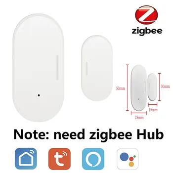 Tuya Zigbee Akıllı Kapı ve Pencere Manyetik Sensör Kablosuz Bağlı Akıllı Ev Kablosuz Kapı dedektörlü kapı Mıknatıs Otomasyonu