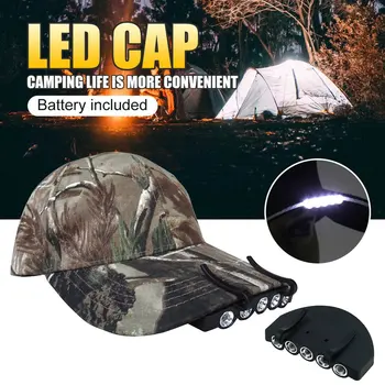 Klip kep lambası pratik kafa lambası 5 LED kafa ışık gece balıkçı ışığı lambası şapka ışık kapağı kamp balıkçılık için