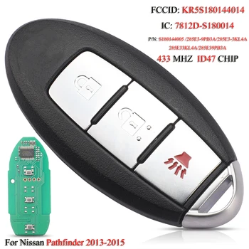 jingyuqin 5 adet/grup KR5S180144014 Uzaktan akıllı Araba Anahtarı Nissan Pathfinder 2013 İçin 2014 2015 433MHZ ID47 Çip 3 Düğmeler S180144005