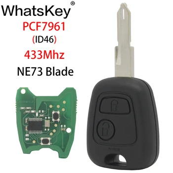 WhatsKey 2 Düğmeler Araba Uzaktan Anahtar Peugeot 206 Partner İçin fit 433MHz ID46 PCF7961Transponder çip uzaktan kumandalı anahtar NE73 bıçak