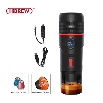 HiBREW Taşınabilir Kahve Makinesi için Araba Espresso Kahve Makinesi Fit Nespresso Dolce Pod Kapsül Kamp Seyahat