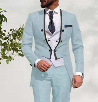 Yeni 2023 erkek resmi giysi Artı Yağ Artı Sağdıç Takım Elbise Üç parçalı Rahat İş Ziyafet Elbise Erkek Takım Elbise Erkek Giyim Takım Elbise