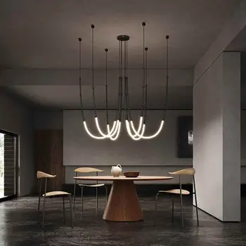 İskandinav İtalyan Tasarımcı Oturma Odası Lobi Lambaları Basit Modern Yatak Odası Otel restoran aydınlatması Lineer Yaratıcı Avize