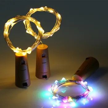 Düğün dekor şişe tıpası cam el sanatları için LED dize ışık noel partisi Garland LED peri lambaları tatil bakır tel ışıkları