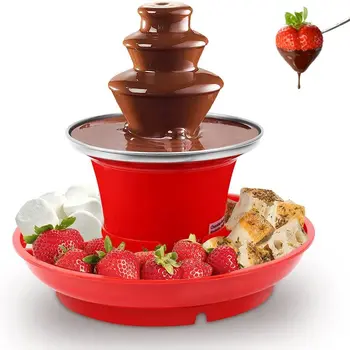 Mini ev çikolata çeşmesi Çikolata Eritme Isıtma Fondü Makinesi DIY El Yapımı Çikolata Eritme Şelale