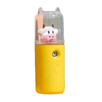Inek Nemlendirici Kadın Makyaj Su İkmal Enstrüman El USB Kadın Parfüm Alkol Nano Püskürtücü Sarı
