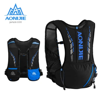 AONIJIE C9102S Siyah Ultra Yelek 5L Hidrasyon Koşu Sırt Çantası paket çantası Yumuşak Su Mesane Şişesi yürüyüş parkuru Koşu Maratonu