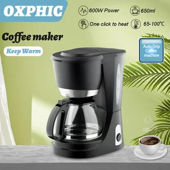 OXPHİC Damla Kahve Makinesi 650 ML Elektrikli Kahve Makinesi Espresso Makinesi için 5 Bardak Sıcak Tutmak Fonksiyonu Sürahi Damla Kahve Brewer