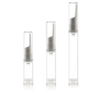 10 adet/grup 5ml/10ml / 15ml Şeffaf göz kremi termos plastik Havasız Pompa Göz kremi şişesi Krem emülsiyon şişesi