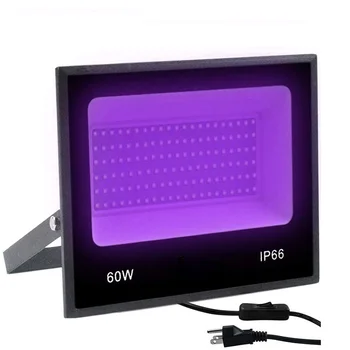 30W 60W AC85-265V UV LED Projektör IP66 Su Geçirmez Ultra Violet Açık Blacklight Sahne ışığı Cadılar Bayramı Doğum Günü Partisi için