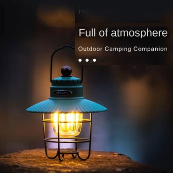 Retro kamp ışık açık taşınabilir LED şarj edilebilir asılı çadır ışığı asılı kamp feneri lambası parti balıkçılık yürüyüş