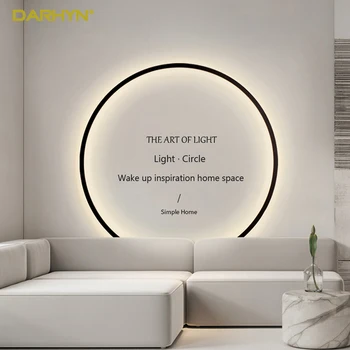 Modern LED Yuvarlak Halka Duvar Lambası Minimalist Kişilik Yatak Odası Başucu Aplik Oturma Odası Kanepe Ev İç Dekoratif Aydınlatma