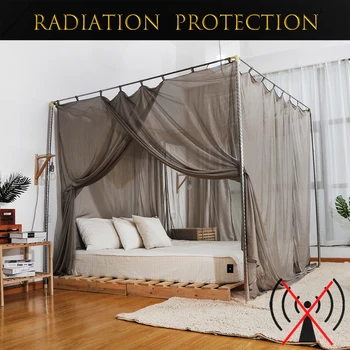 Gümüş Elyaf Örgü Cibinlik EMF Koruma Radyasyon Azaltma anti-sivrisinek ağı Cuboid Yatak Gölgelik