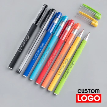 0.5 mm Nötr Kalem Öğrenci Özel Logo Plastik Kalem Çok renkli İmza Kalem Reklam Hediye Kırtasiye Toptan Kazınmış İsim