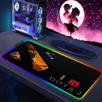 Dota2 Büyük RGB Mouse Pad Oyun Mousepad LED Aydınlatma Fare Mat Oyun Arkadan Aydınlatmalı Mousepads PC Masa Pedleri RGB Klavye Paspaslar Halı