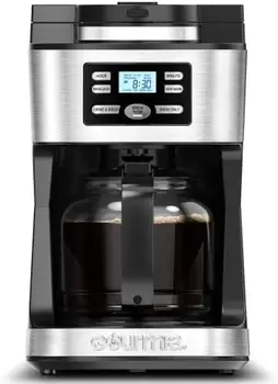 Dijital Kahve Makinesi 12-Cup Büyük kahve makinesi entegre Kahve Değirmeni ve cam kahve demliği yeniden kullanılabilir paslanmaz çelik