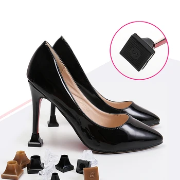 2 Adet Kadın Yüksek topuklu Ayakkabı Kapakları Kare TPU / PVC Malzeme Yumuşak Sönümleme Topuk koruyucu Susturucu kaymaz Topuk koruyucu
