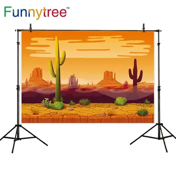 Funnytree zemin fotoğraf stüdyosu çöl Meksika Fiesta kaktüs bitki batı Kovboy çocuklar fotoğraf arka plan photozone afiş