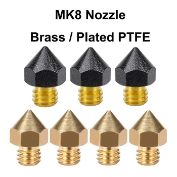  2 adet MK8 Pirinç Nozulları 3D Yazıcı Parçaları Kafa PTFE Kaplama MK8 bakır nozul İçin 1.75 mm Filament Baskı Kafası Ekstrüzyon Parçası