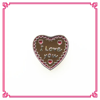 Sıcak Satış 20 adet çikolata rengi seni seviyorum kalp Yüzen Takılar Oturma Cam Bellek Yüzen Madalyon Charm DIY Takı