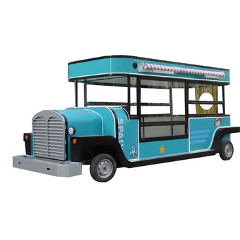 Elektrikli küçük kahve dükkanı mobil yemek arabası Vintage Gıda Kiosk Sepeti Popüler Sokak ikram servisi treyleri Dondurma Arabası