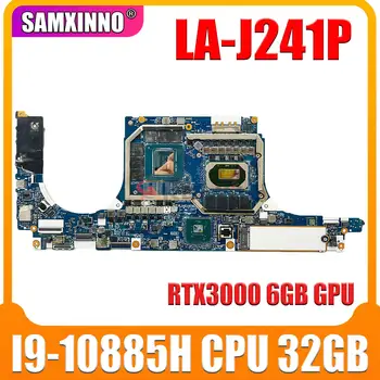 Için HP ZBook Fury 15 G7 Laptop Anakart LA-J241P W / Intel I9-10885H CPU 32GB-RAM RTX3000 6GB GPU M12871-001 M12871-601 FPM50