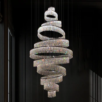 Lüks dubleks kristal avizeler avizeler lüks atmosfer otel villa loft merdiven dekoratif ışıklar özelleştirilebilir