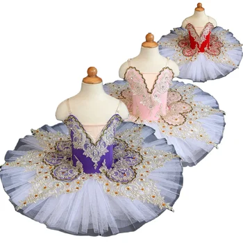 Beyaz Kuğu Gölü Balesi çocuk Etek Bale Oryantal Tutu Dans Elbise Klasik Performans Kostümleri