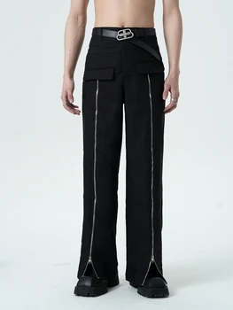 27-46 2023 Yeni Erkek Kadın Giyim Orijinal Moda Niş Kişiselleştirilmiş Fermuar Tasarım rahat pantolon Severler Artı Boyutu Kostümleri
