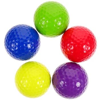 5 Adet Golf Topu Çocuklar Eğitim Spor Açık Golf Değiştirilebilir Sentetik Kauçuk Aşınmaya dayanıklı Çocuk Yeniden Kullanılabilir Renkli